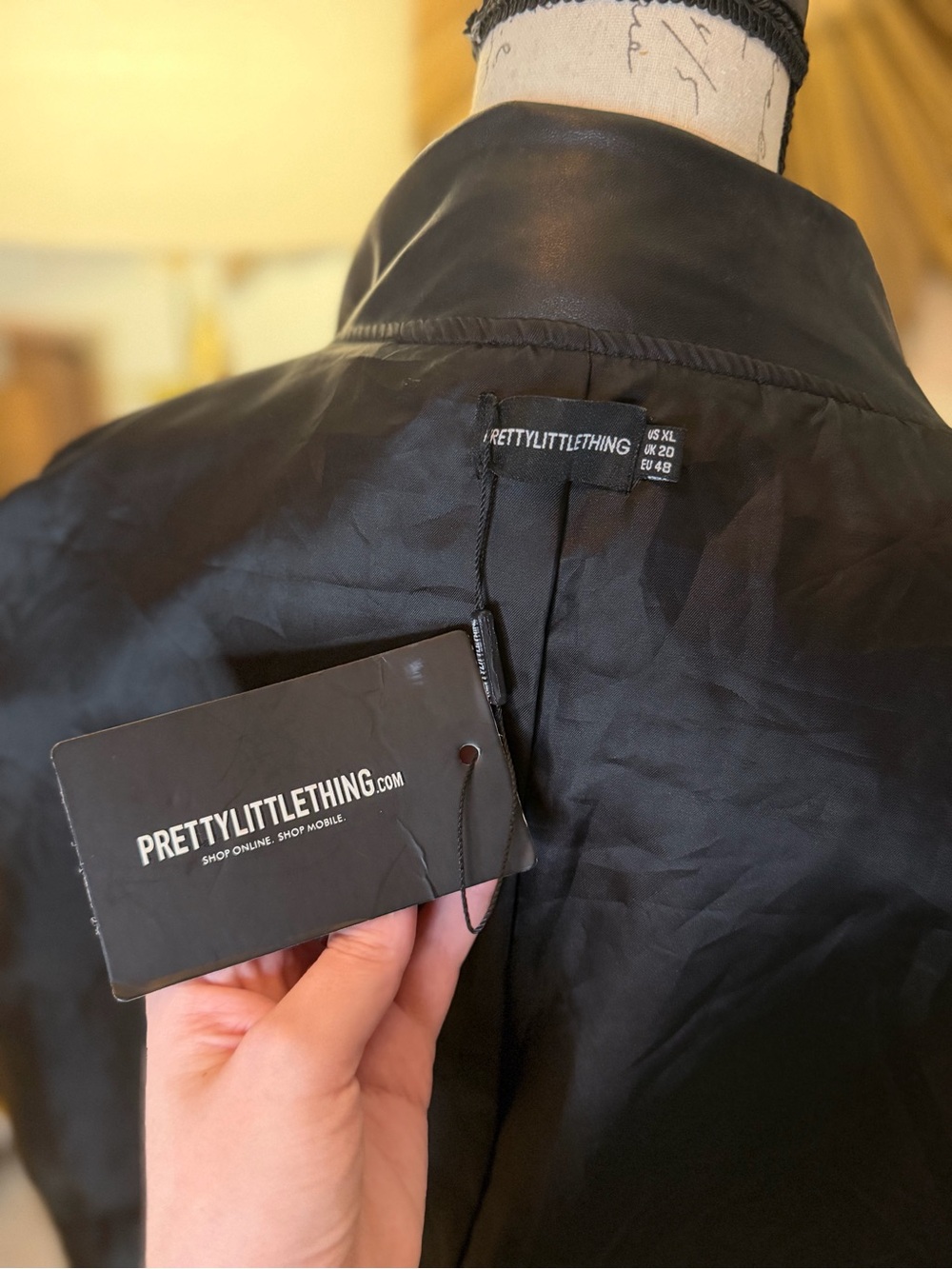 PrettyLittleThing Black Faux Leather Biker Jacket - Picture 5 of 5
